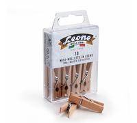 10 Mini Mollette Leone Dell'Era - Scatola Appendibile - In legno