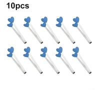 10 mini pinze per alimenti in acciaio inox con punte in silicone a forma di cuore design per cucinare servire grigliate barbecue utensili da cucina (blu)