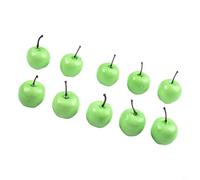 10 mini simulazioni in plastica per la decorazione della casa e l'istruzione, dipinte a mano, look realistico per giochi all'asilo e feste (verde)