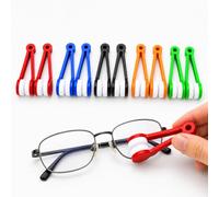 10 mini spazzole per la pulizia degli occhiali, pulitore per lenti a doppio | Manici in ABS, cuscinetti in microfibra di poliestere, 7 x 2,49 x 2 cm, 5 colori, 2 ciascuno, lavaggio a secco per occhiali e