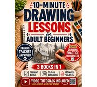 10-Minute Drawing Lessons for Adult Beginners: A Stress-Free 30-Day Course & Workbook - Step-by-Step Sessions to Draw from Scratch, One Calm Evening at a Time (No Talent, No Experience Needed)