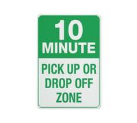 10 Minute Pick Up Or Drop Off Zone Sign 20,3 x 30,5 cm in alluminio antiruggine facile da leggere e robusto Keep Out Insegne in metallo per casa fattoria cortile