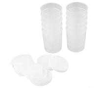 10 misurini graduati in plastica con coperchio, perfetti per misurare liquidi in cucina (30 ml)