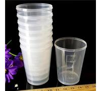 10 misurini in plastica trasparente da 50 ml, contenitori graduati per uso liquido