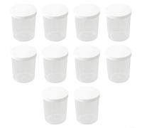 10 misurini trasparenti con coperchio, graduati da 30/50/100 ml, pratici per la misurazione di liquidi in cucina e in laboratorio (100 ml)
