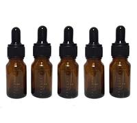 10 ml olio essenziale bottiglie di vetro vuote ricaricabili ambra vetro graduato e contagocce Eyed nero tappi trucco campione contenitore barattolo bottiglia olio essenziale