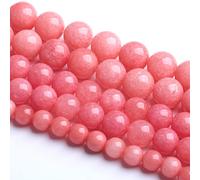 10 mm, 36 perline in pietra naturale di giada rosa, perline di calcedonio in rodocrosite, per la creazione di gioielli fai da te, 1 filo