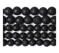 10 mm, 36 pezzi di pietra naturale nera vulcanica lava Chakra Spacer perline sciolte per la creazione di gioielli fai da te