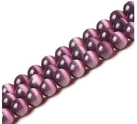 10 mm rotonda viola occhio di gatto perline sciolto perline pietra preziosa per la creazione di gioielli filo 15 pollici (38-40pcs)