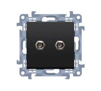 10 MODULI NERO OPACO PRESA 2X TV TIPO F 10 CASF2.01/49