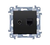 10 MODULI NERO OPACO PRESA SAT TIPO F + PRESA CASFRJ455.01/49