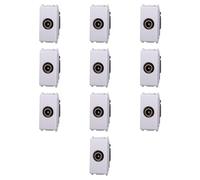 10 MODULI SPINA ANTENNA TV PASSANTE, BIANCO, COMPATIBILE CON VIMAR PLANA, SPINA PASSANTE CON CONNETTORE DIAMETRO 9,5MM, MODULI E FRUTTI 100% COMPATIBILI, MATERIALI DI ALTA QUALITA'