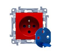 10 MODULO PRESA ROSSA 1X Z/U DATA CON CHIAVE CGD1.01/22