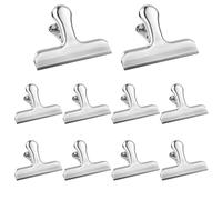 10 mollette di chiusura in acciaio inox, grandi clip in metallo da 78 mm, clip in metallo, clip di chiusura per borse, imballaggi alimentari, foto (argento)