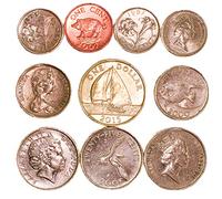 10 Monete 1 Centesimo - 1 Dollaro Di Bermude. Vecchia Collezione Di Monete Dall'oceano Atlantico Settentrionale, Dal 1970. Per La Vostra Moneta Bancaria, Portaoggetti Monete O Album Di Moneta