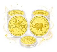 10 monete a forma di fata dei denti, fata d'oro, dente perduto, idea regalo per bambini