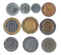 10 Monete Diverse Dall'algeria. Vecchie Monete Algerine Da Collezione: Centesimi, Dinari. Scelta Perfetta Per La Tua Banca Di Monete, Titolari O Album