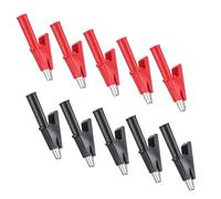 10 morsetti a coccodrillo, 30 A completamente isolati, clip a alligatore con presa a banana da 4 mm per carica della batteria, collegamento batteria di emergenza (rosso, nero)