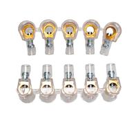 10 Morsetti Elettrici Unipolari A Cappuccio Trasparenti 6 mm², 2 Stecche da 5 Morsetti, Sezione 6 mmq, Connettori per Cablaggi Domestici e Professionali