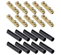 10 morsetti in rame 60 A e 80 A, connettori rapidi per cavi da 1-6 mm² e 2,5-16 mm², con fissaggio a vite e guaina termoretraibile per connessioni industriali e domestiche, trasmissione di corrente