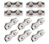 10 morsetti per cavi duplex M3 a 2 posti, clip per funi metalliche duplex in acciaio inossidabile 304 per morsetti per cavi a doppio bullone da 1/8 di pollice di diametro
