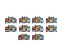 10 Morsettiere a Molla Con Leva, Sdoppiatore Cavi Elettrici, Sdoppia Fili Bipolari e Tripolari, Da 0,5 a 4 mm² 450V 32A (Da 3P a 9P)