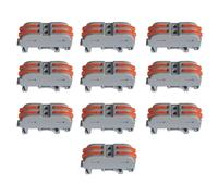 10 Morsettiere Elettriche Da Guida DIN, Connettori Elettrici Rapidi Con 2 Entrate, Da 0,5 a 4 mm² Fino a 450V 32A (2 Poli)