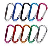 10 moschettoni con anello a D, multicolore, con anello a D, moschettoni di bloccaggio, moschettoni per arrampicata, per esterni, casa, camper, campeggio, pesca, escursionismo, viaggi