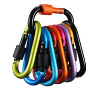 10 Moschettoni Con Tappo a Vite Colorati da 8Cm in Lega Di Alluminio Forma a D