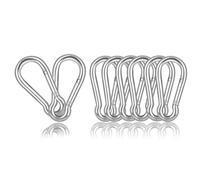 10 moschettoni M5 in argento, da 3/16 pollici, clip piccole a collegamento rapido, moschettone a molla da 5,1 cm, per pesca, campeggio, amaca, guinzagli per cani, capacità di carico 99,8 kg