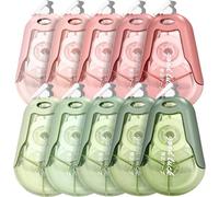 10 nastri bianchi, extra large capacità 20 m x 5 mm, correzione istantanea, simpatici rulli di correzione estetica, cancelleria per studenti, impiegati, casa, scuola, articoli di cancelleria (5 verdi