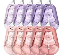 10 nastri bianchi, extra large capacità 20 m x 5 mm, correzione istantanea, simpatici rulli di correzione estetica, cancelleria per studenti, impiegati, casa, scuola, articoli di cancelleria (5 viola