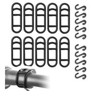 10 nastri in silicone per luci della bicicletta, anelli di gomma, per bicicletta, in silicone, per fanale posteriore e luce da corsa, elastico per il fissaggio della luce della bicicletta, colore nero
