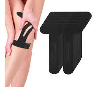 10 nastri kinesiotapes PreCut pretagliati, delicati sulla pelle, per dolori al ginocchio con comfort perfetto, impermeabile ed elastico (nero)