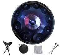 10 Note D Mishpant Handpan Steel Drum Con Borsa Morbida, D3 BB3 C4 D4 E4 F4 G4 A4, 2 Maletti, Supporto, Panno Privo Di Polvere, Percussione Strumento Yoga Meditazione Principiante (Color : Purple)