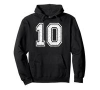 10 Numero Dieci Sport di Squadra Grunge Varsity Matching Felpa con Cappuccio