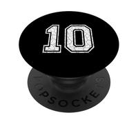 10 Numero Dieci Sport di Squadra Grunge Varsity Matching PopSockets PopGrip Adesivo