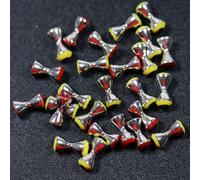 10 occhi a forma di manubrio, realistici, accessori da pesca per realizzare mosche perfette per tutte le condizioni di pesca (S giallo)