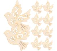 10 ornamenti in legno a forma di colomba della pace, decorazioni da appendere all'albero di Natale, prodotti per la decorazione della casa, fai da te, colomba della pace, etichette regalo per la casa