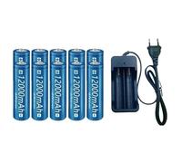 10 Pacchetti Di Batterie Ricaricabili Agli Ioni Di Litio Da 3,7V 12000mAh, Compatibile Con Torce, Lampade Frontali, Ventilatori, Rasoi, Microfoni, Ecc.