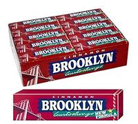 10 PACCHETTI GOMME DA MASTICARE BROOKLYN CINNAMON CANNELLA ROSSA CHEWING GUM