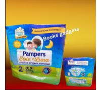 10 Pacchi (210 Pannolini) Pannolino Pampers Sole e Luna Taglia 2 (3/6 Kg)