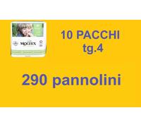 10 PACCHI DI PANNOLINI MOLTEX MAXI TG. 4 (7/14 KG) DA 29 PEZZI (290 PANNOLINI)