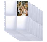 10 Pack 40 Tasche A4 Foto Maniche per Raccoglitore ad Anelli A4, Guaine Trasparenti per Cartoline, 4 Scomparti, Proteggi Pagine Fotografiche su Entrambi i Lati, Foto Pagine di Ricarica (105x153 mm)