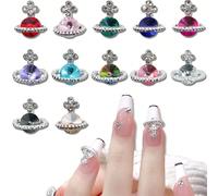 10 Pack And 6 Grid Long Bar Pack Nail Alloy Jewelry, strass Decoration, Three-Dimensional Planet, Pop Culture, Earth Planet, 12 Colors, Super Shiny Planet, Lovely Luxury Seriesdecorazioni per unghiech