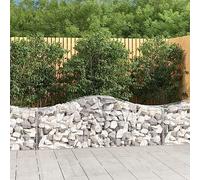 10 Pack Arc Gabion Baskets 200x50x60/80 cm Galvanized Steel Wire Mesh for Garden Decoration, Windbreak, and Rock Filling - Durable Outdoor Landscape Barrier