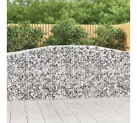 10 Pack Arc Gabion Baskets 400x50x100/120 cm Galvanized Steel Wire Mesh for Garden Decoration, Windbreak & Sound Barrier, Heavy Duty Rock Wall Fence with Reinforced Hooks