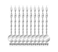 10 Pack Bird Repellent Scare Sticks Silver Reflective Deterrent Discs with Bells to Keep Birds Away from Gardens, Fruit Trees, Windows, Yards, Homes