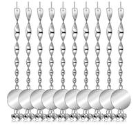 10 Pack Bird Repellent Scare Sticks Silver Reflective Deterrent Discs with Bells to Keep Birds Away from Gardens, Fruit Trees, Windows, Yards, Homesz