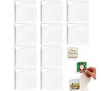 10 Pack Clear Acrylic DIY Fridge Magnets Set with Adhesive Backing,Square fridge magnetic frame,for Tickets Picture Crafting Art Projects Home Office Kitchen